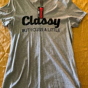 “Classy But I Cuss A Little” Grey Tee